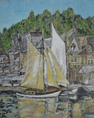 Sailboats in marina, U.K.